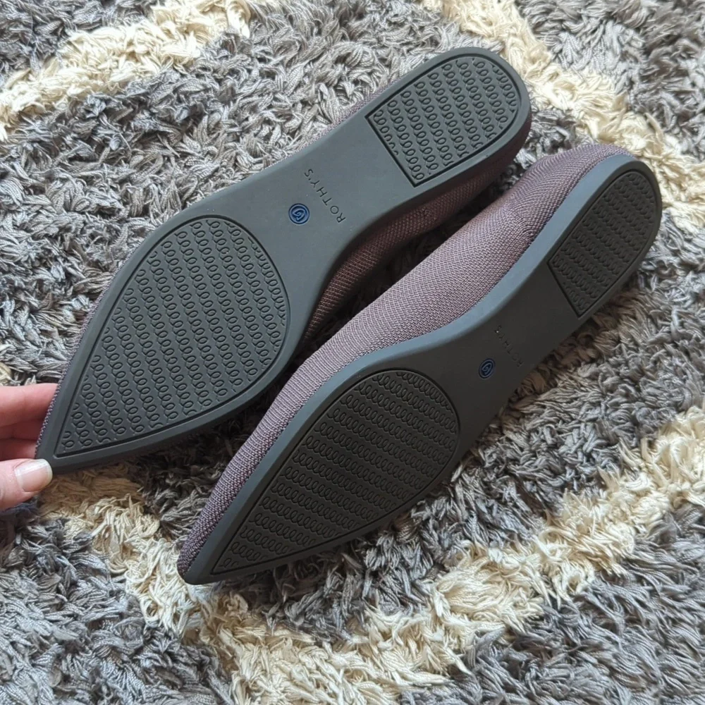 Rothy's Ponts in Mink Purple with Blue Heel Trim Size Women's 10 - Picture 6 of 9